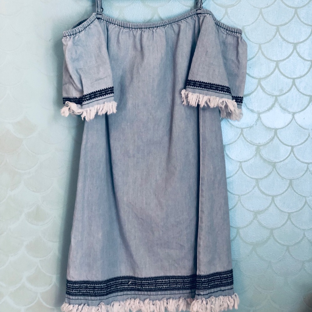 Off-the-Shoulder Denim Dress